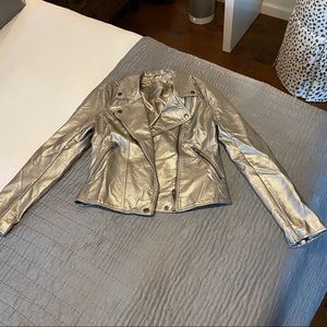 Blank NYC Silver Faux Leather Jacket